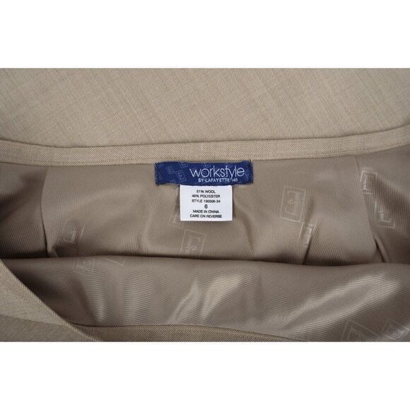 Workstyle by Lafayette Womans A-line Skirt Size 6 Tan Wool Blend NWT - Picture 7 of 8